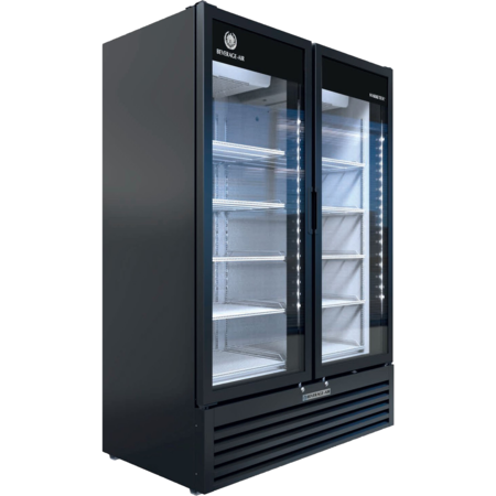 BEVERAGE-AIR Glass Door Merchandiser, Refrigerator, 39.41 cu. ft. Capacity, Black MT53-1B